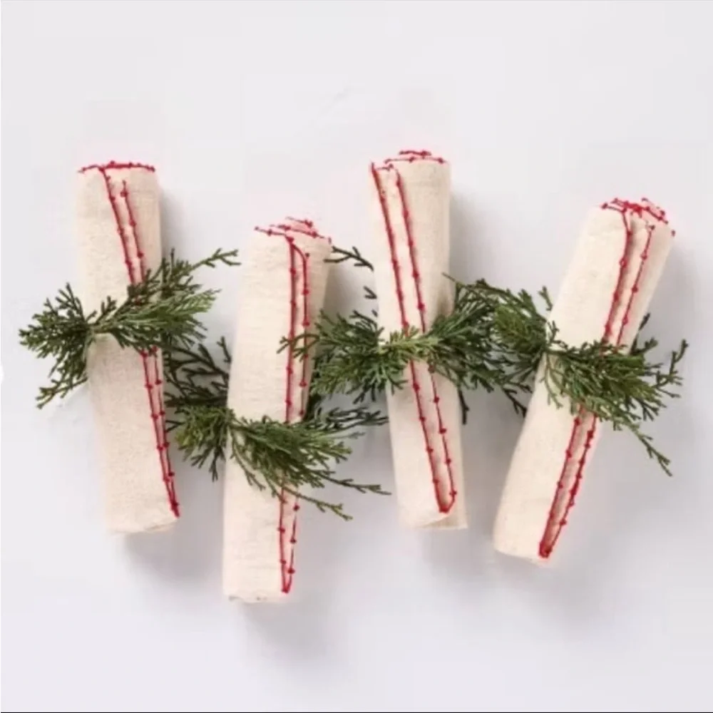 ✨Faux Cypress Sprig Christmas Napkin Rings Hearth & Hand with Magnolia
